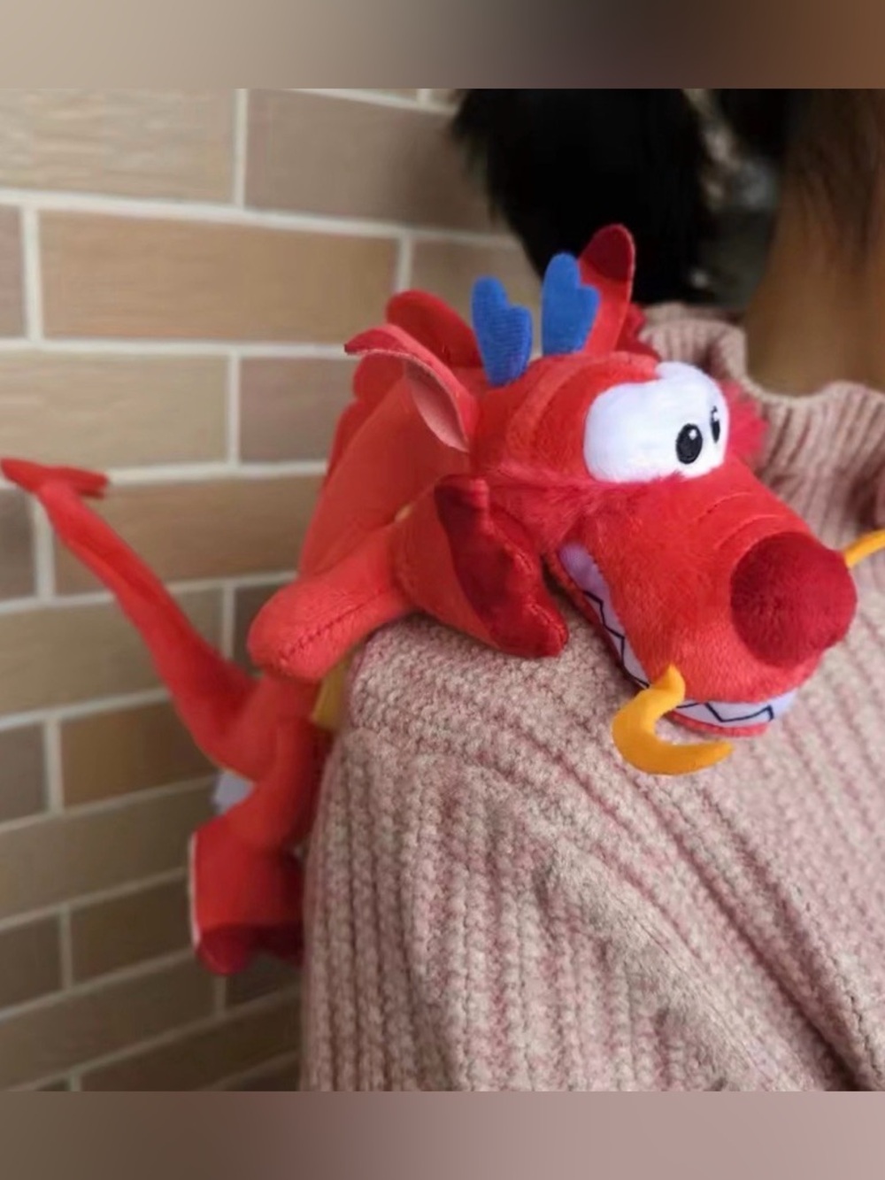 New Disney Parks Mulan Mushu Dragon Doll Shoulder Magnetic Pal Plush Toy